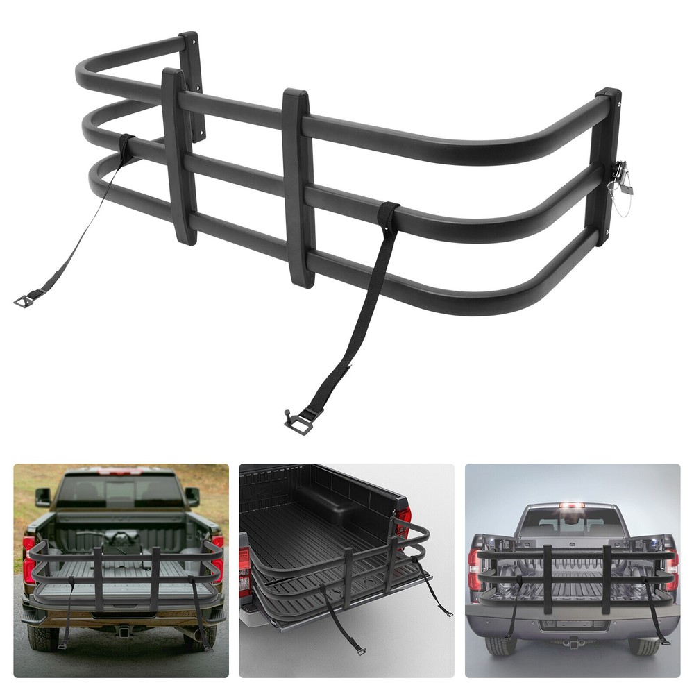 132-163 cm Retractable Truck Bed Extender 180° Flip Universal Truck Bed Extender