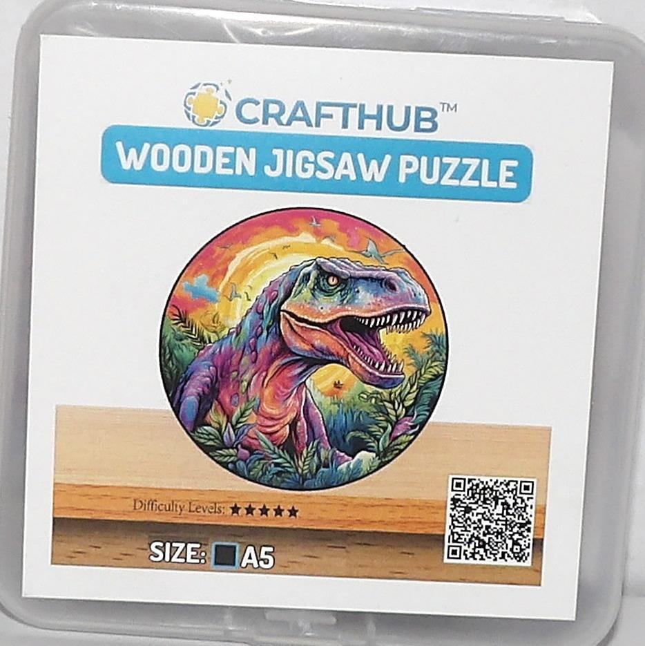 Crafthub Wooden Jigsaw Puzzle DINOSAUR T-REX A5 Small 5.3