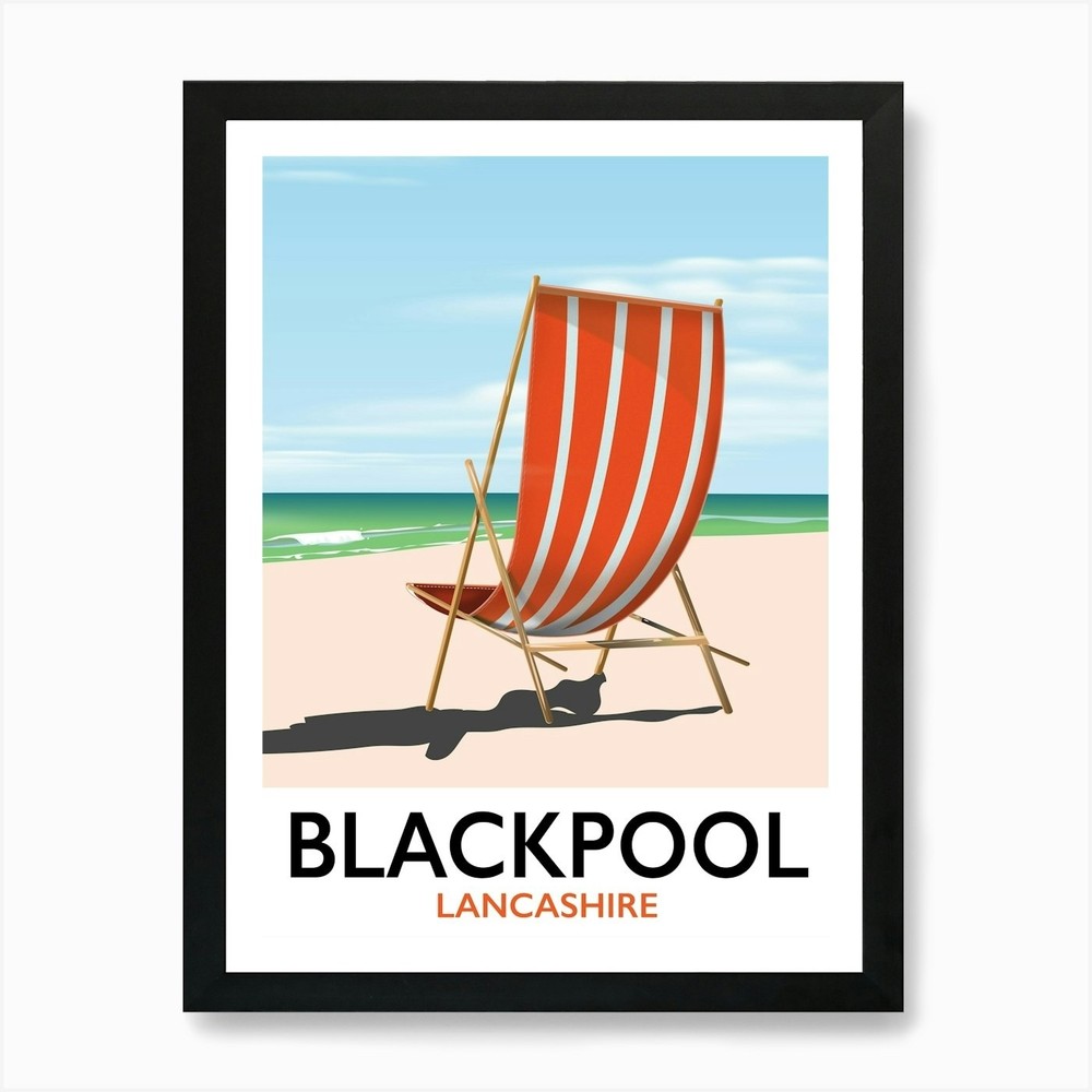 Blackpool Lancashire Seaside Art Pr Framed Wall Art Poster Canvas Print Picture
