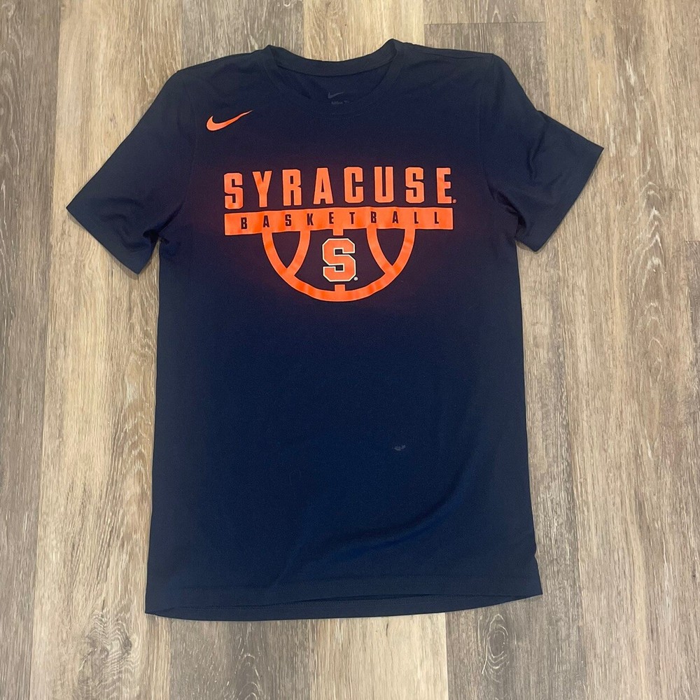 Syracuse University Basketball T-Shirt NCAA Nike DRI FIT Navy Blue Mens Small