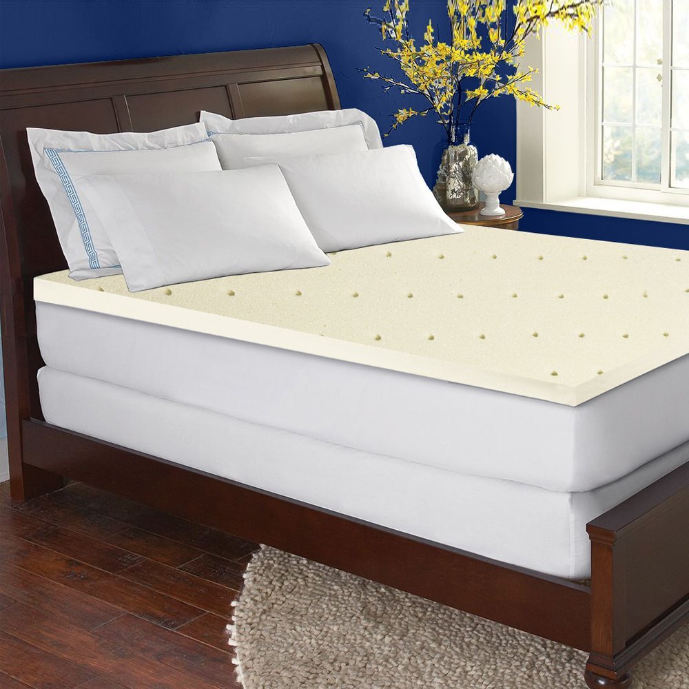 SpinalSolution 1-inch Convoluted Infused Memory Foam Mattress Topper with Egg...