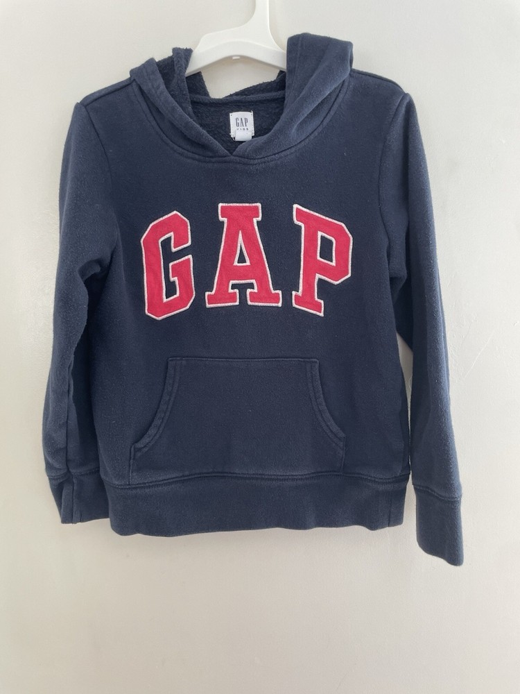 Gap Kids Girls Pink Logo Pocket Pullover Hoodie Blue Galaxy Size 6-7