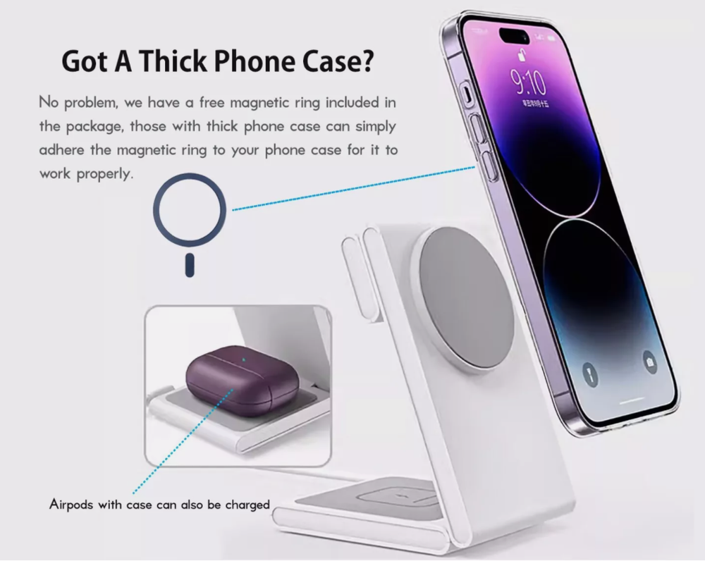 3 in 1 Wireless Charger Charging station for Apple iPhones 14 13 12 Watch NEW***