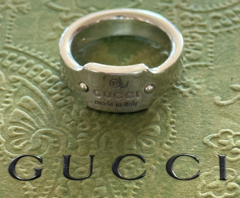 Gucci G Logo Ring  made in Italy  Sterling Silver 925  Size 7 US