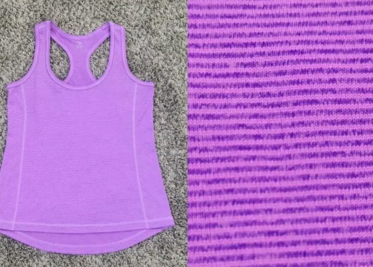 Z By Zella Athletic Yoga Workout Purple Micro Striped Tank Top! S Excellent