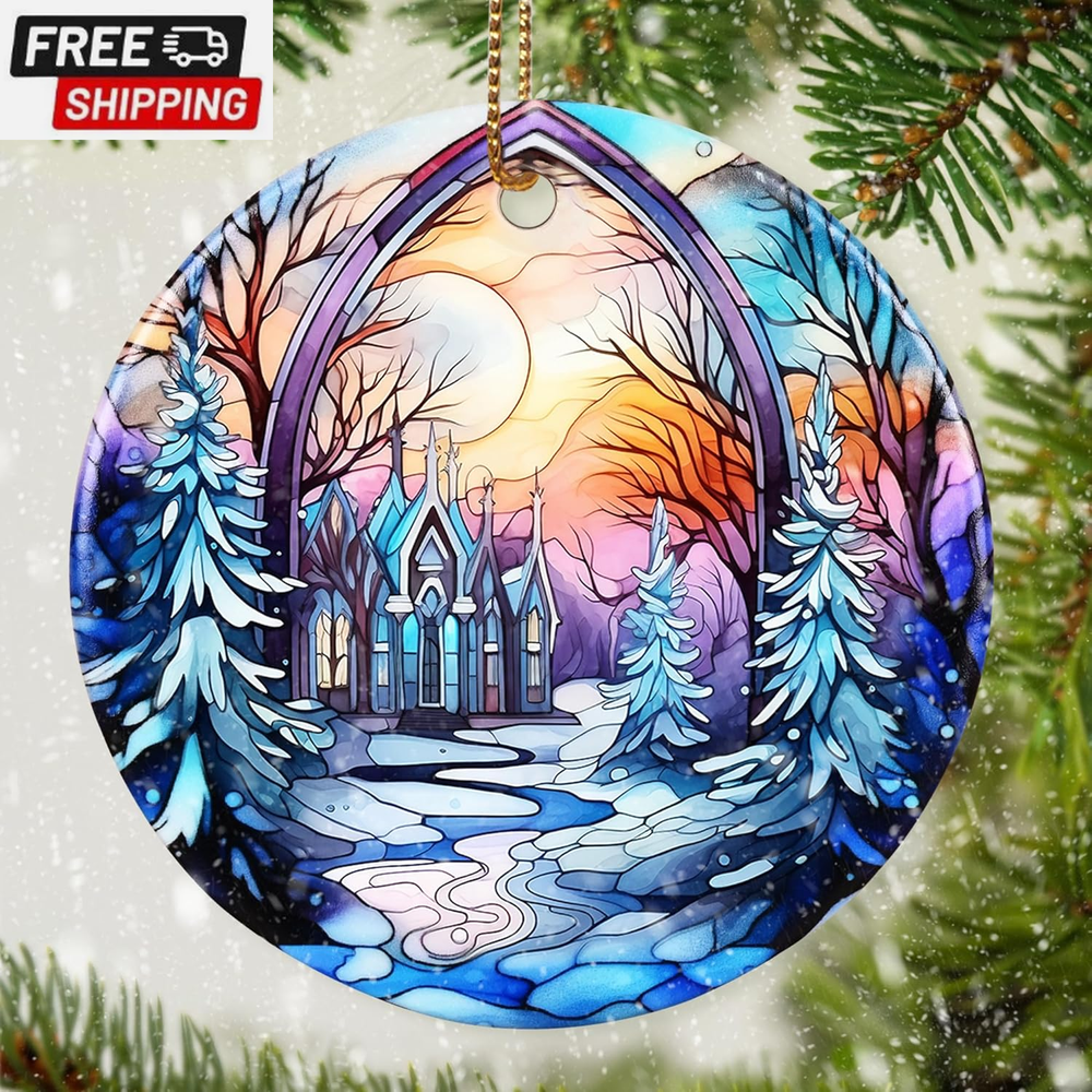 Christmas Ornaments,  Winter Landscape, Winter Sunrise, Christmas Decorations, O