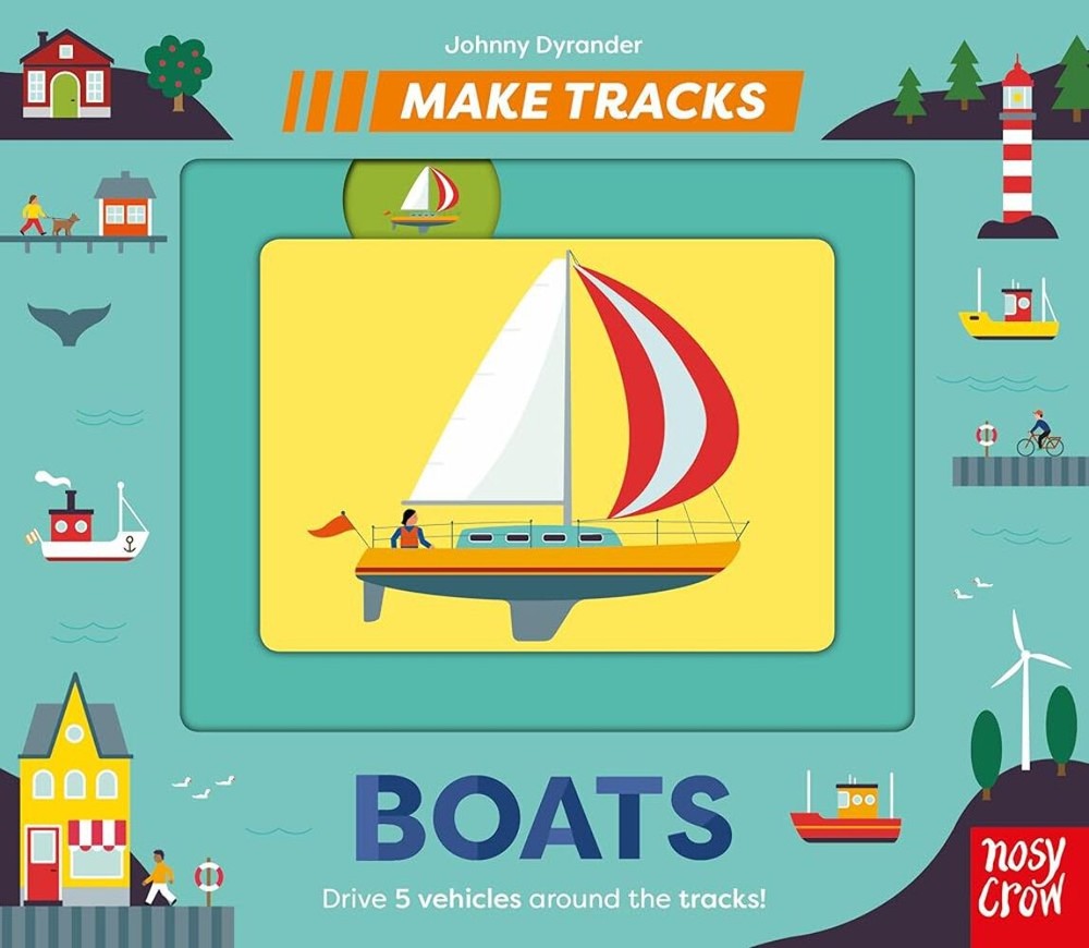 Make Tracks Boats by Johnny Dyrander – Interactive Children's Board Book