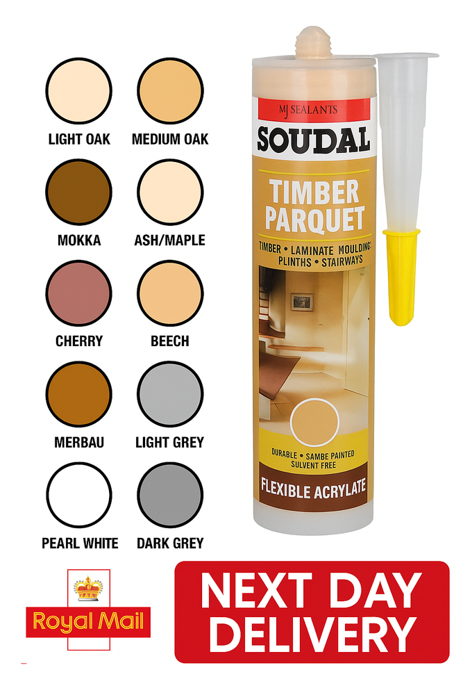 Soudal Parquet & Timber Laminate Flexible Joint Sealant Various Colours 290ML