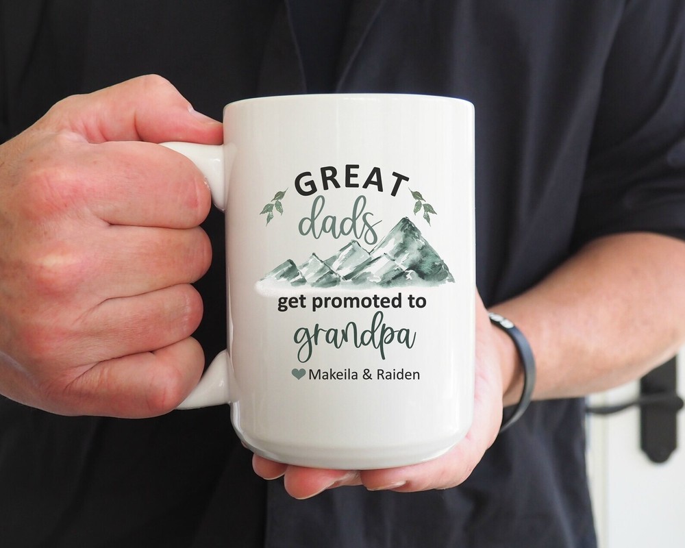 Taza de café Great Dads Great Dads Great Promoted To Grandpa taza personalizada regalo del día del padre