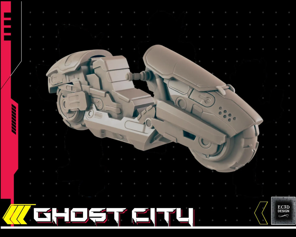 Road Ripper futuristic wheeled motorcycle - Cyberpunk/Sci-Fi  - 28mm/32mm Scale