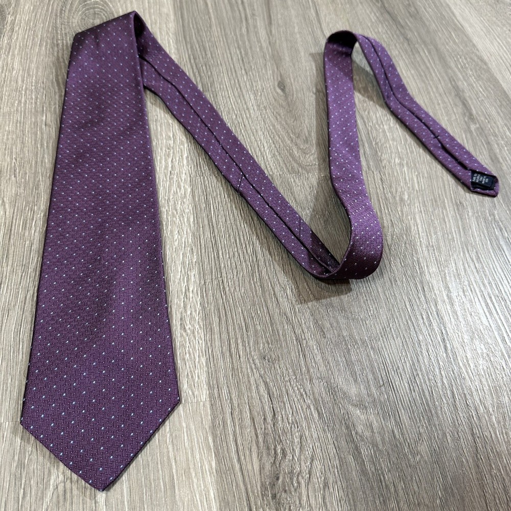 Brooks Brothers Makers Tie Men Silk Purple Geometric Made In USA