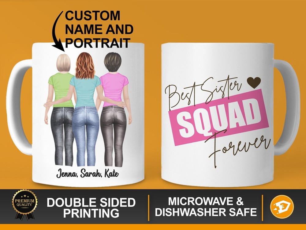 Personalized 3 4 Or 5 Sisters Mug Gift For Sister From Sister Sisters Gift