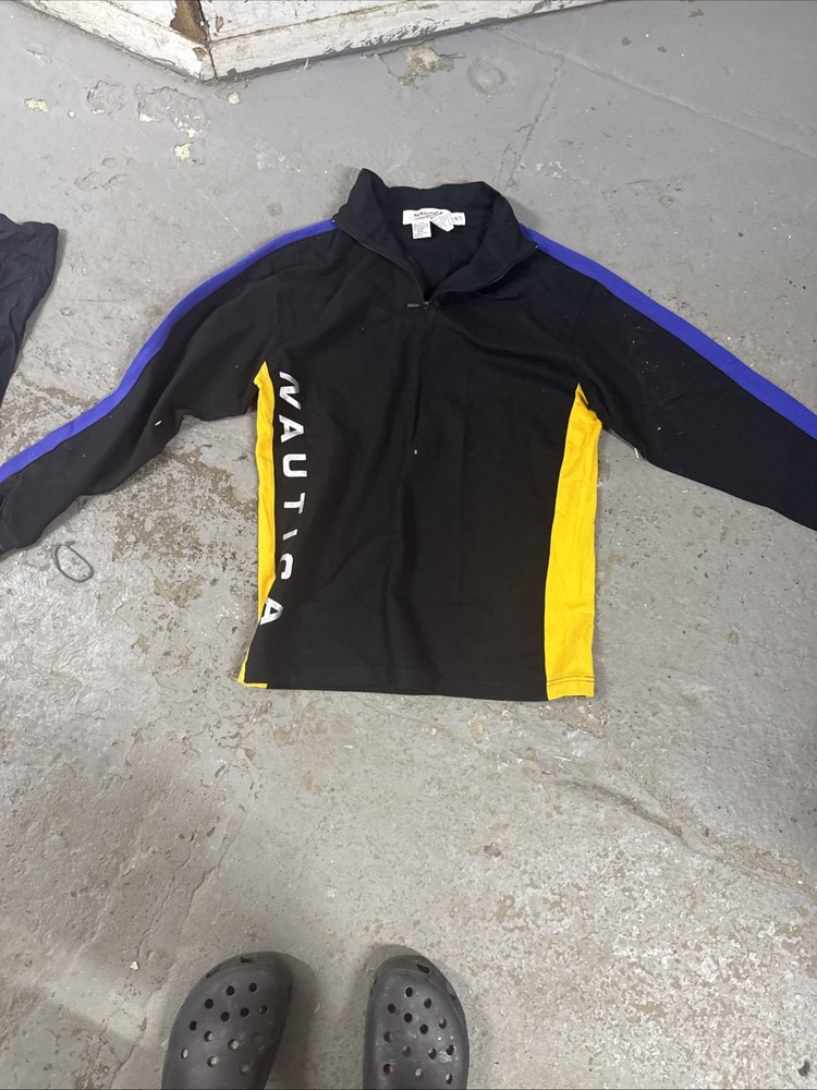 Vintage 90s Nautica Competition Mens XL Fleece 1/4 Zip Logo Pullover Made In USA