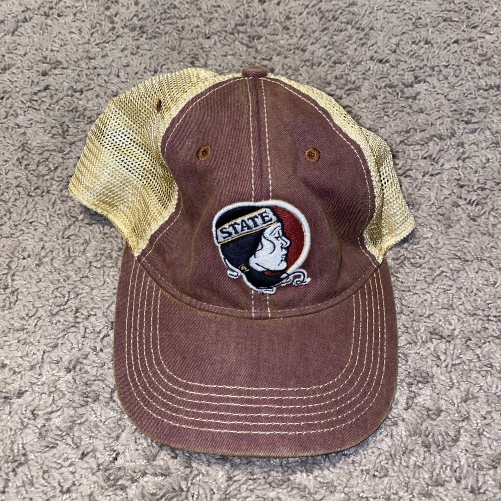 Florida State Seminoles Baseball Cap Hat Adult Mens Beige Red Adjustable Legacy