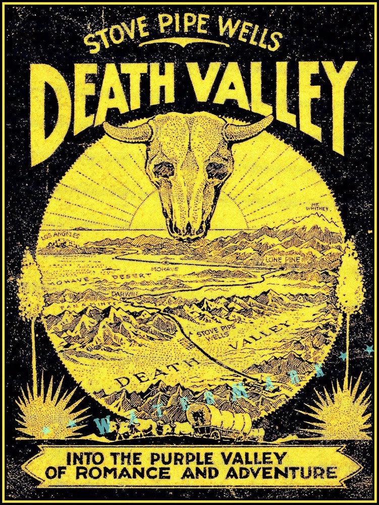 1950 Death Valley California Stovepipe Wells Vintage Desert Travel Poster