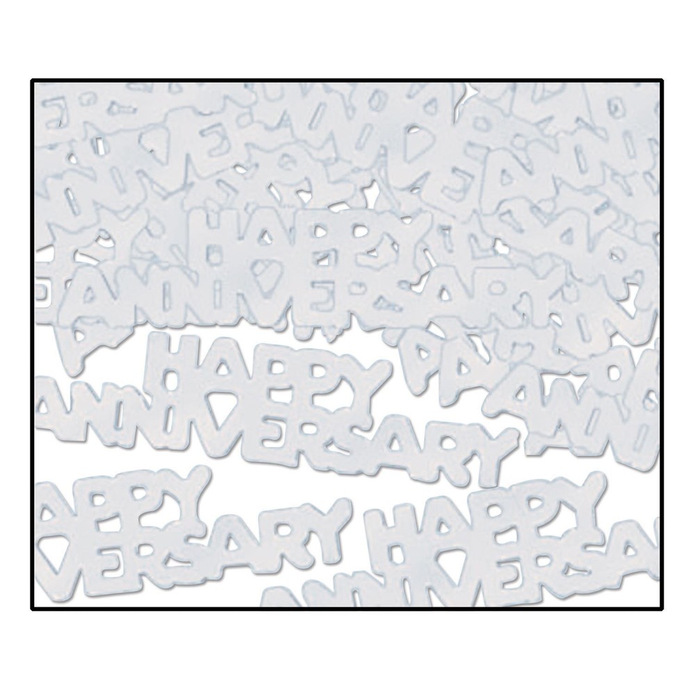 Beistle Silver Happy Anniversary Fanci-Fetti | Party Supply | Decoration