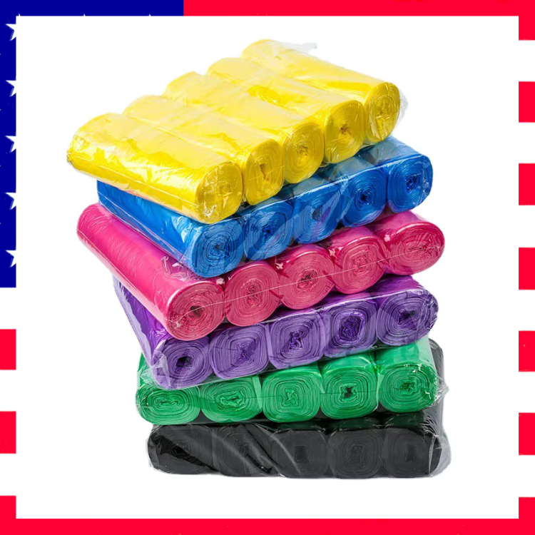 5-Rolls Rubbish Garbage Kitchen Toilet Office Clean-up Waste Trash Bags Blue