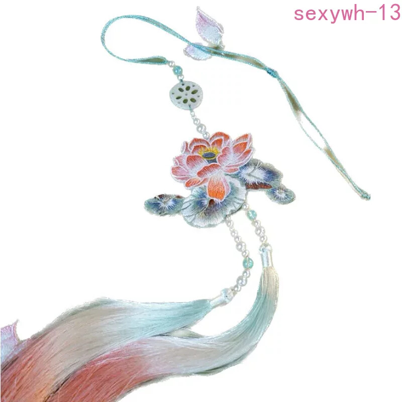 Chinese Hanfu Embroidered Lotus Pearl Waist Ornament Belt Accessory