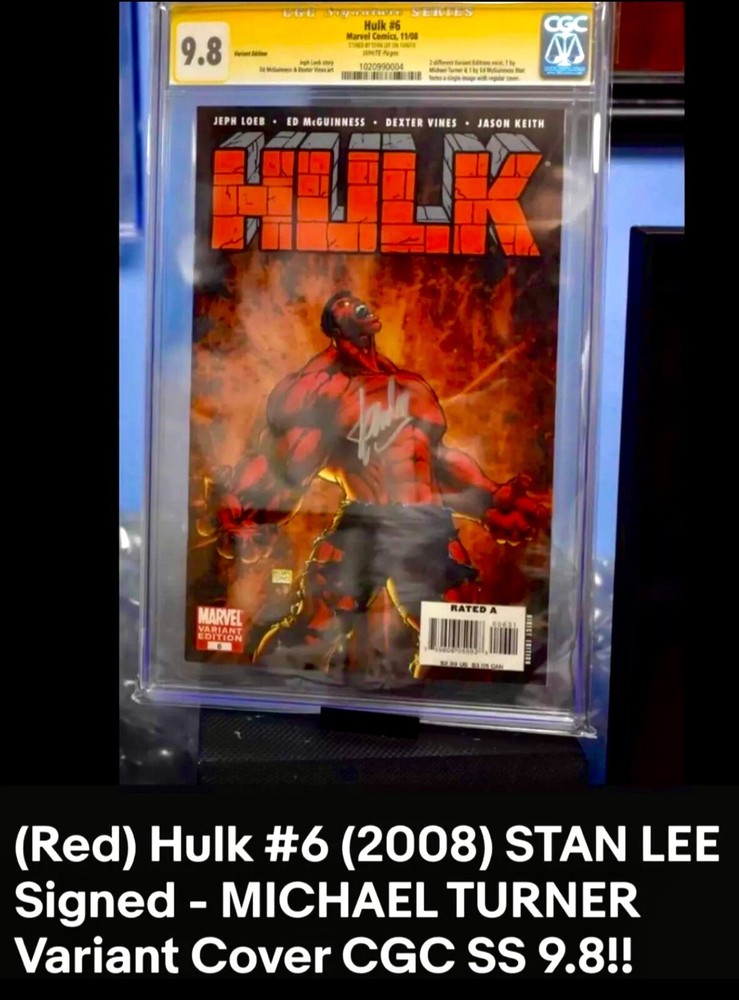 NO-WHERE-ELSE! Negotiable Red-Hulk, SIGNED by Stan-Lee. only one on EBay.