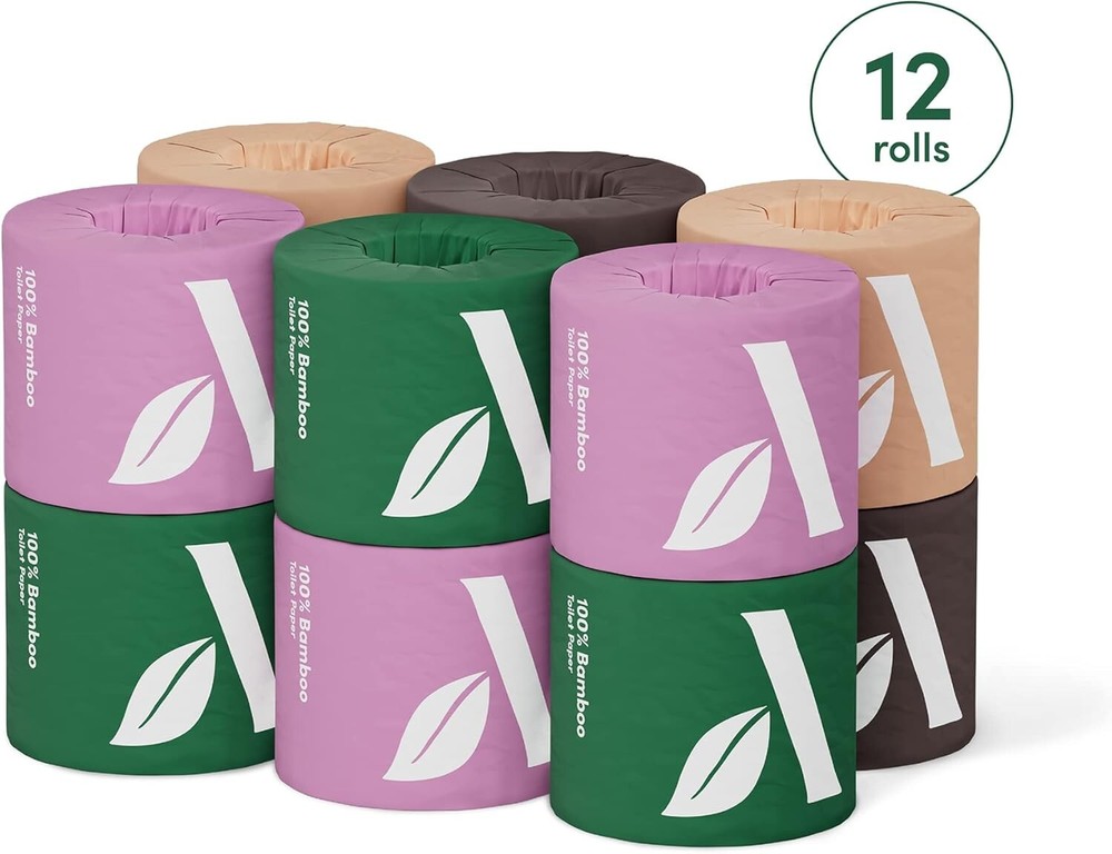 Aware 100% 3-ply Bamboo Toilet Paper Unscented 12 Rolls 350 Sheets per roll