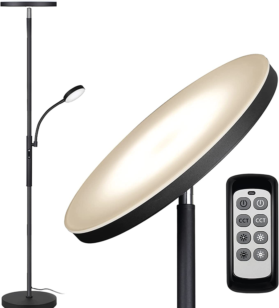 Bright 27W LED Floor Lamp for Living Room – 2000LM Warm Main Light