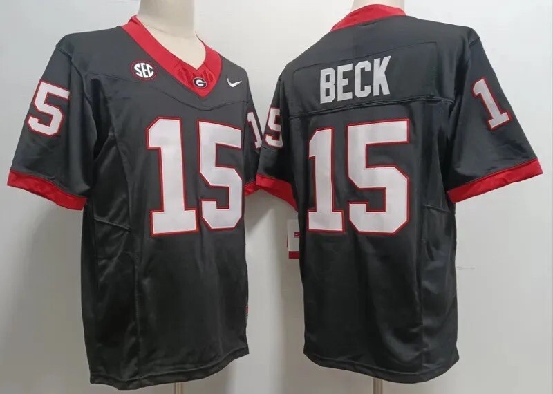 Carson Beck #15 Georgia Football Jersey-Black-Medium-Championship Bound-Heisman-