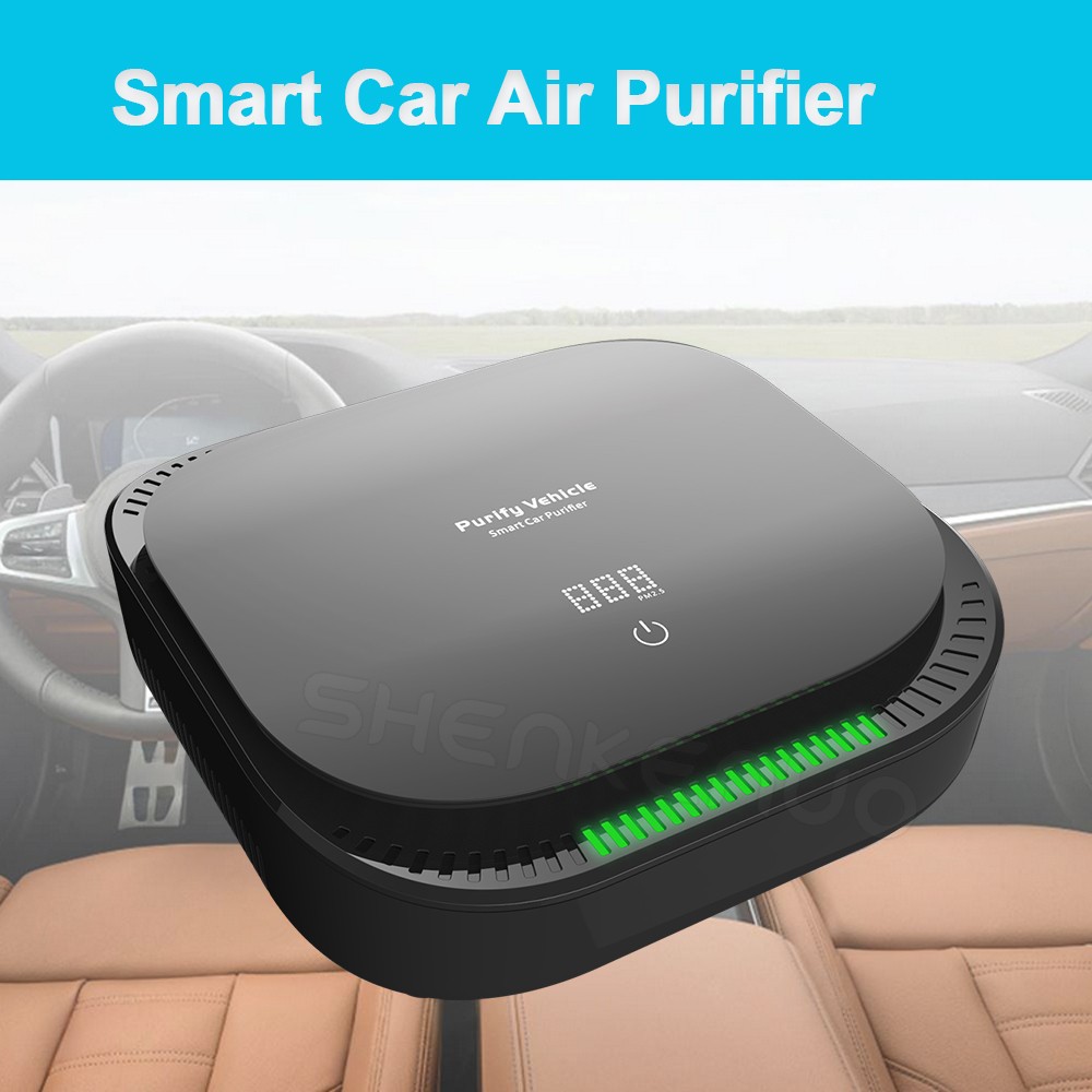 Car Air Purifier Cleaner Filter Remove Odor Dust Mold Allergens  - Black