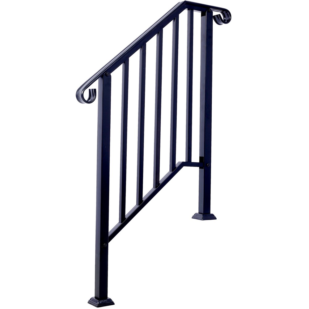 US|Handrails for Outdoor Steps,Fit 2 or 3 Steps Outdoor Stair Railing,Picket#2 W