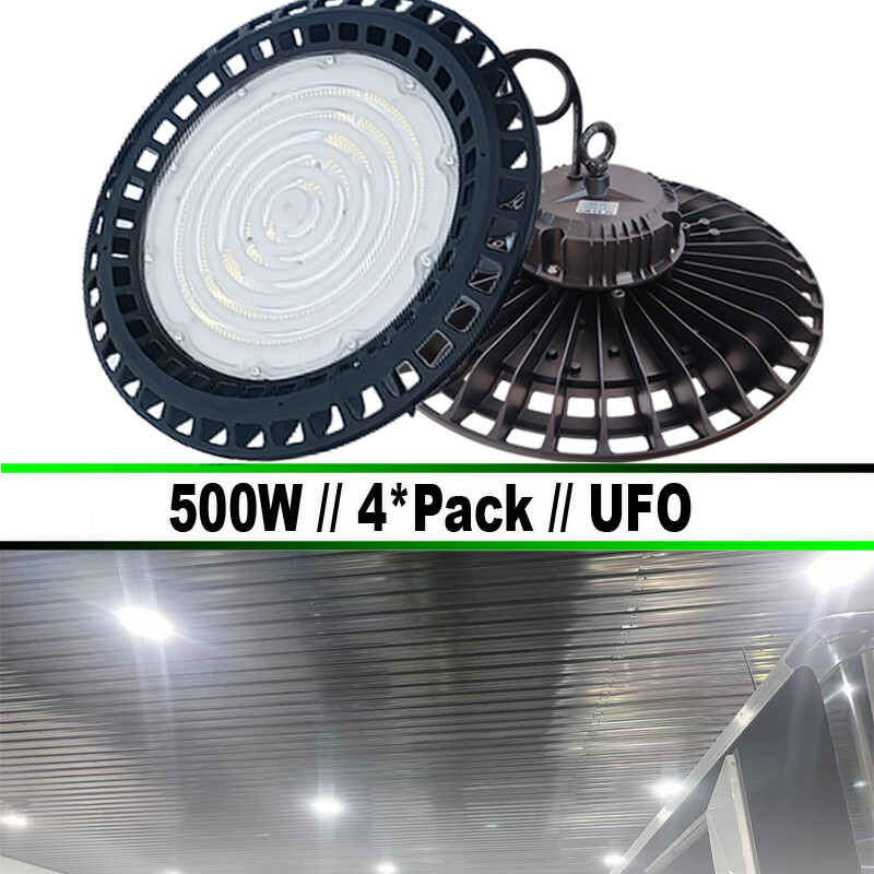 500 watt led high bay fixture 4-Pack Factory Warehouse Commercial Light 6500K