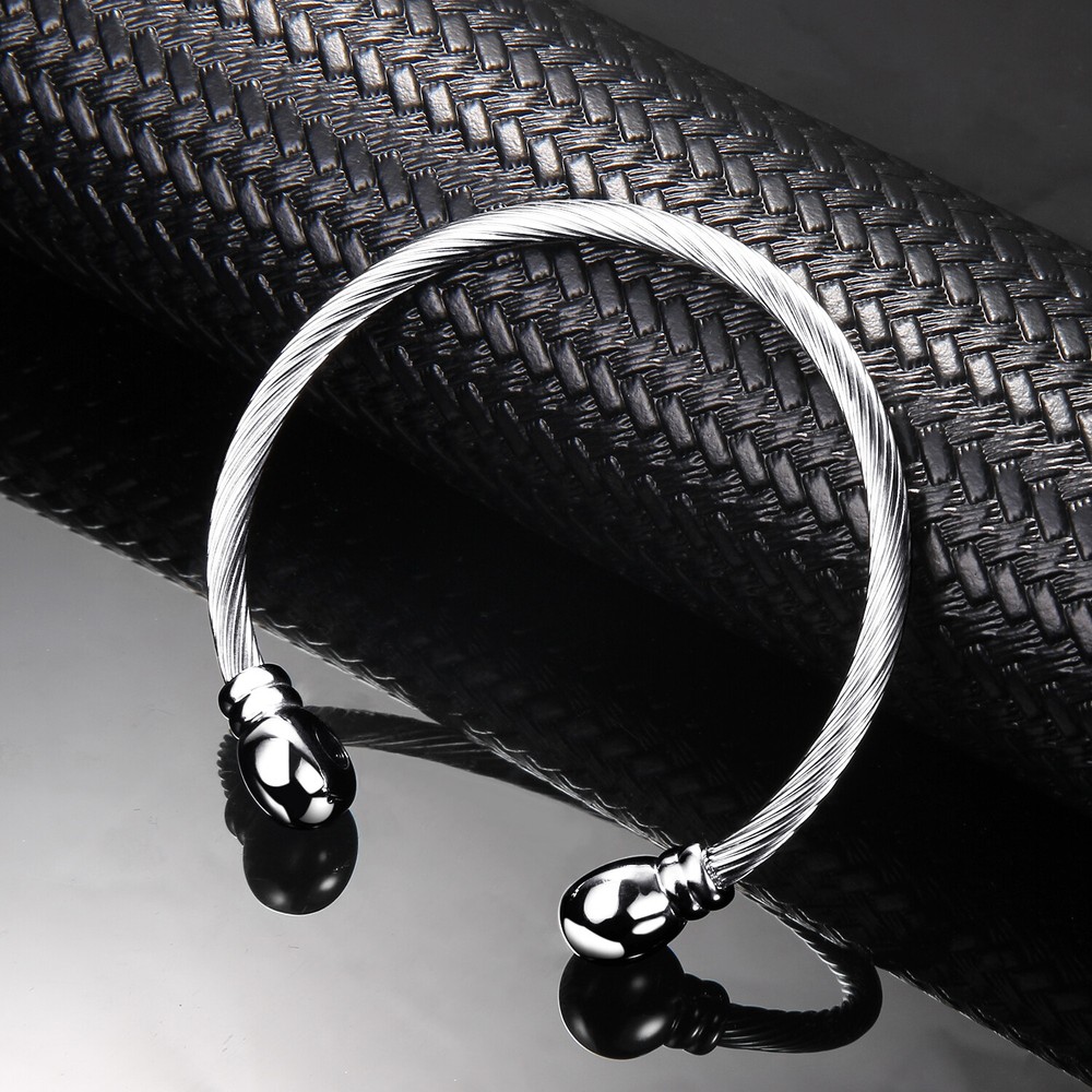 Silver Magnetic Bracelet Enhance Balance Energy Power Joy Perfect Gift Men Women
