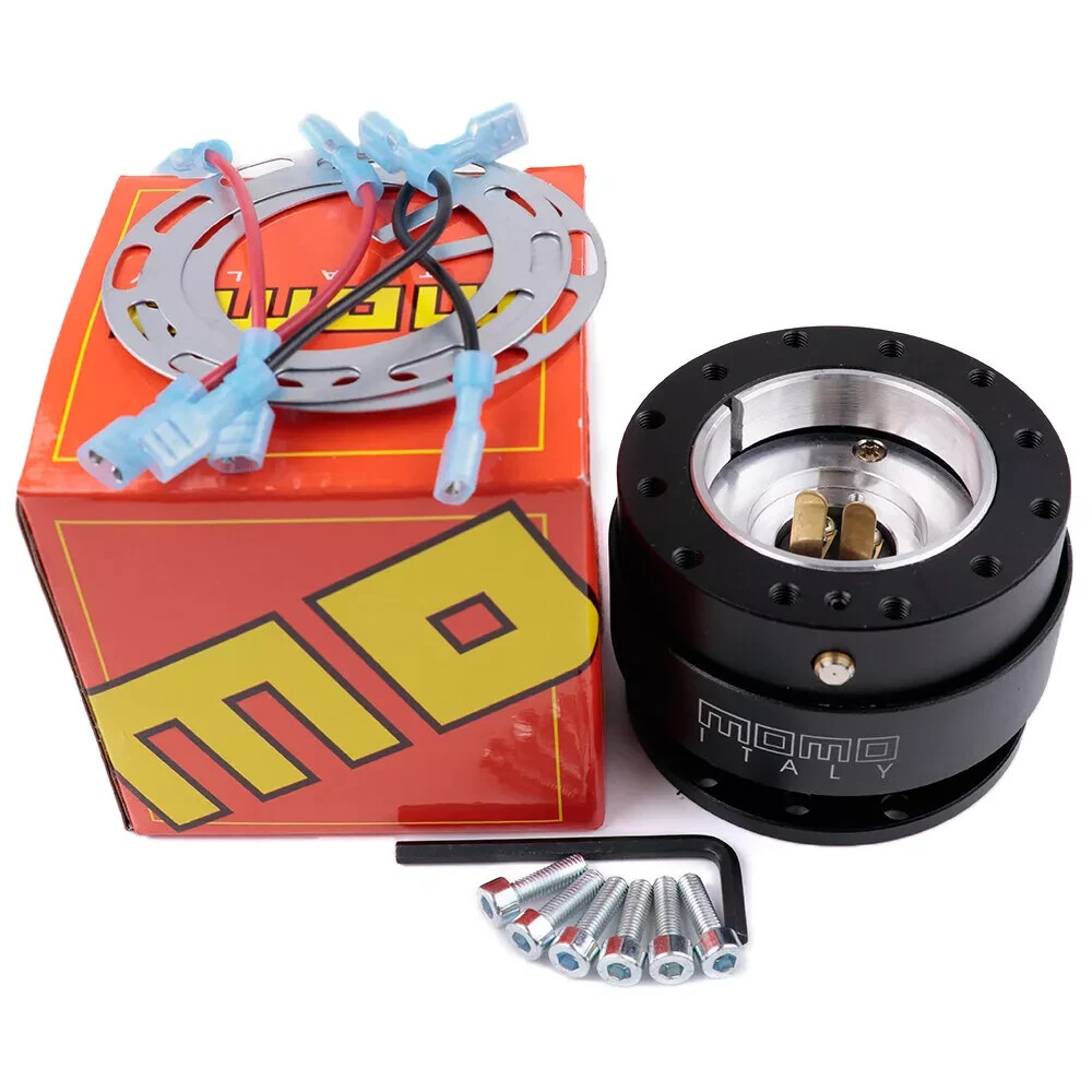 MO 6+4 ball Black Steering Wheel Quick Release Hub Adapter Snap Boss Kit
