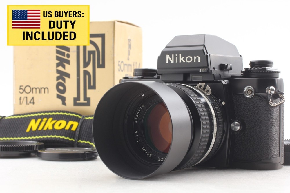 [MINT w/ Hood] Nikon F3 HP Film Camera SLR Ai NIKKOR 50mm F1.4 Lens in Box JAPAN