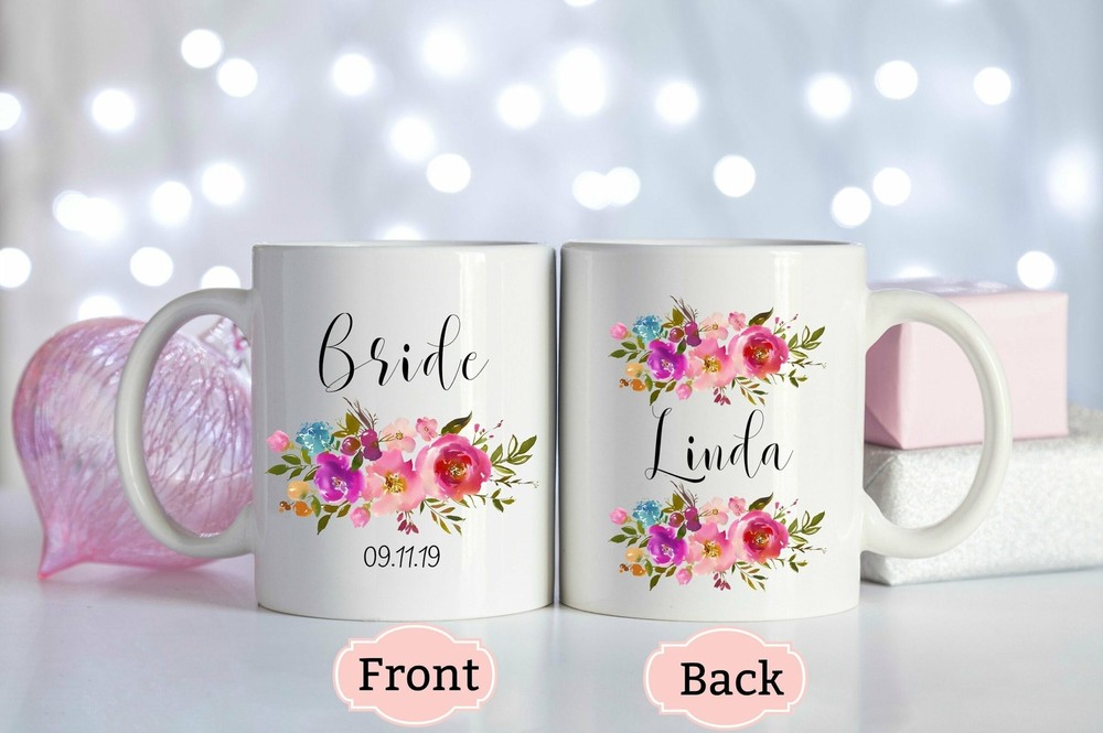 Custom Engagement Mug Sunflower Bride Mug Future Mrs Mug Gift For Bride