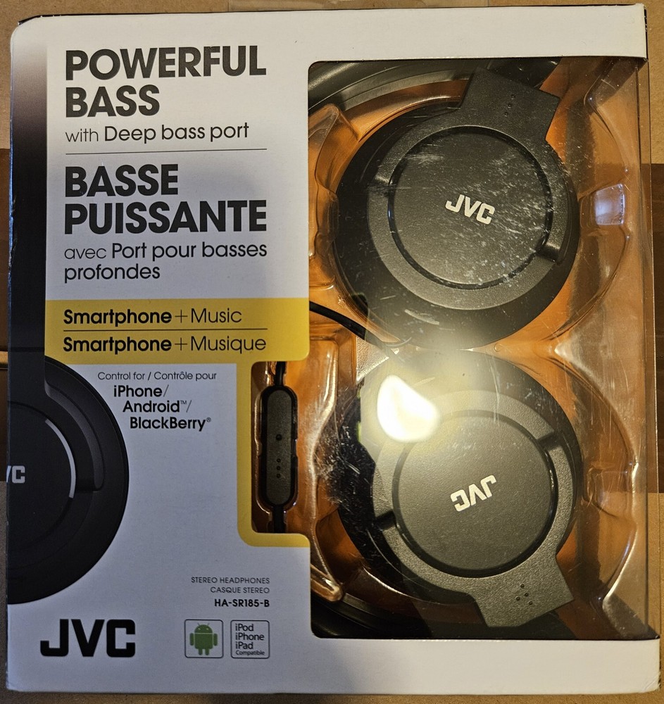 JVC HA-SR185-B Stereo Headphones, Black