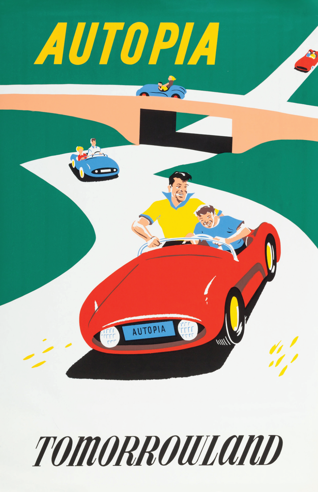 Disneyland Autopia Vintage Poster 13x19 Satin Finish Wall Art Print