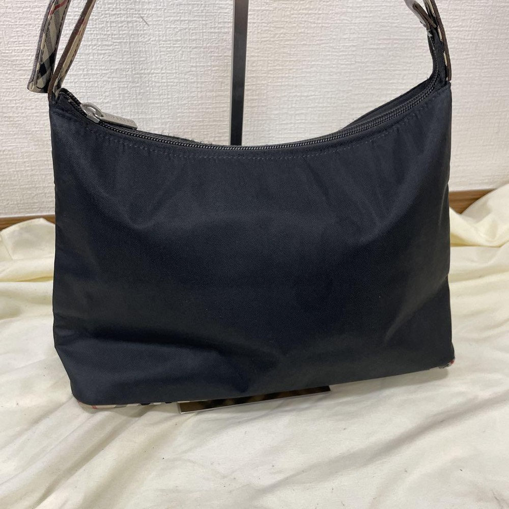 Burberry Shoulder Bag Nova Check Nylon Black Authentic F1105129