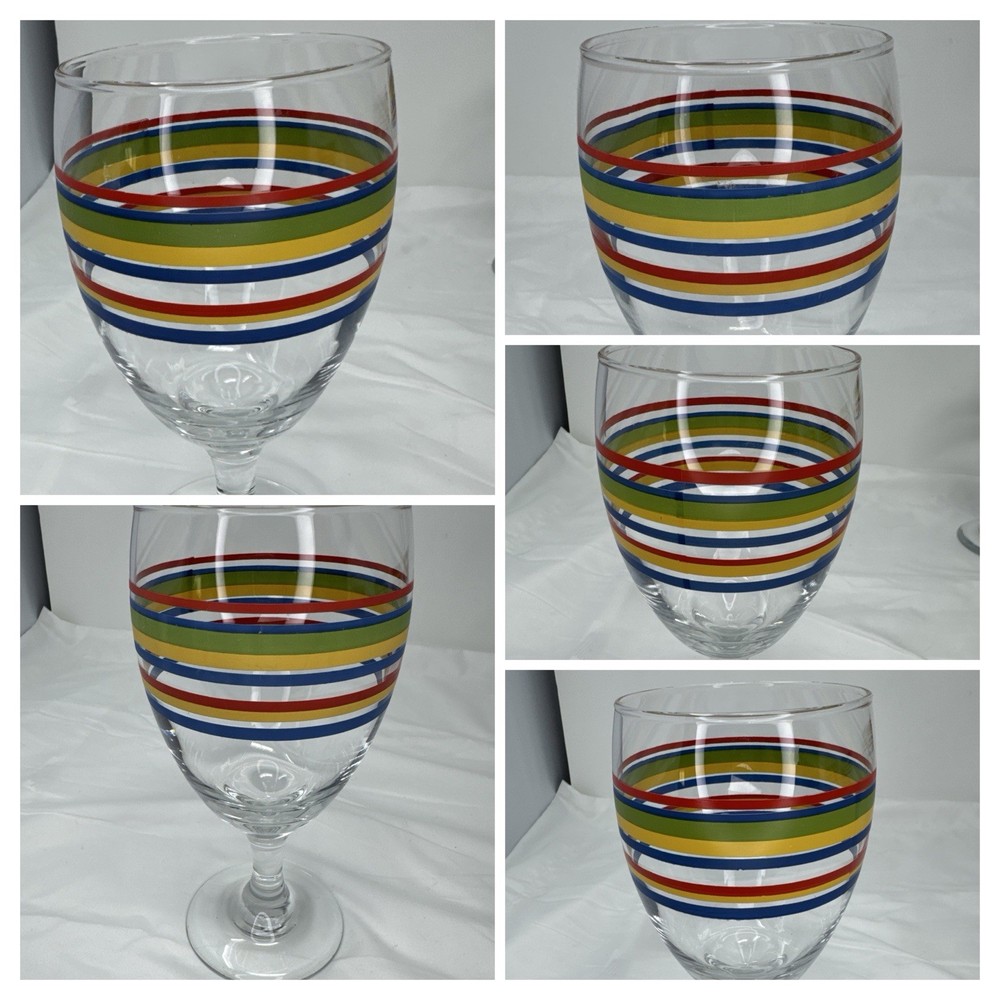 Vintage 10 oz Libbey Mambo Goblets Set of 5 Cocktail Glasses