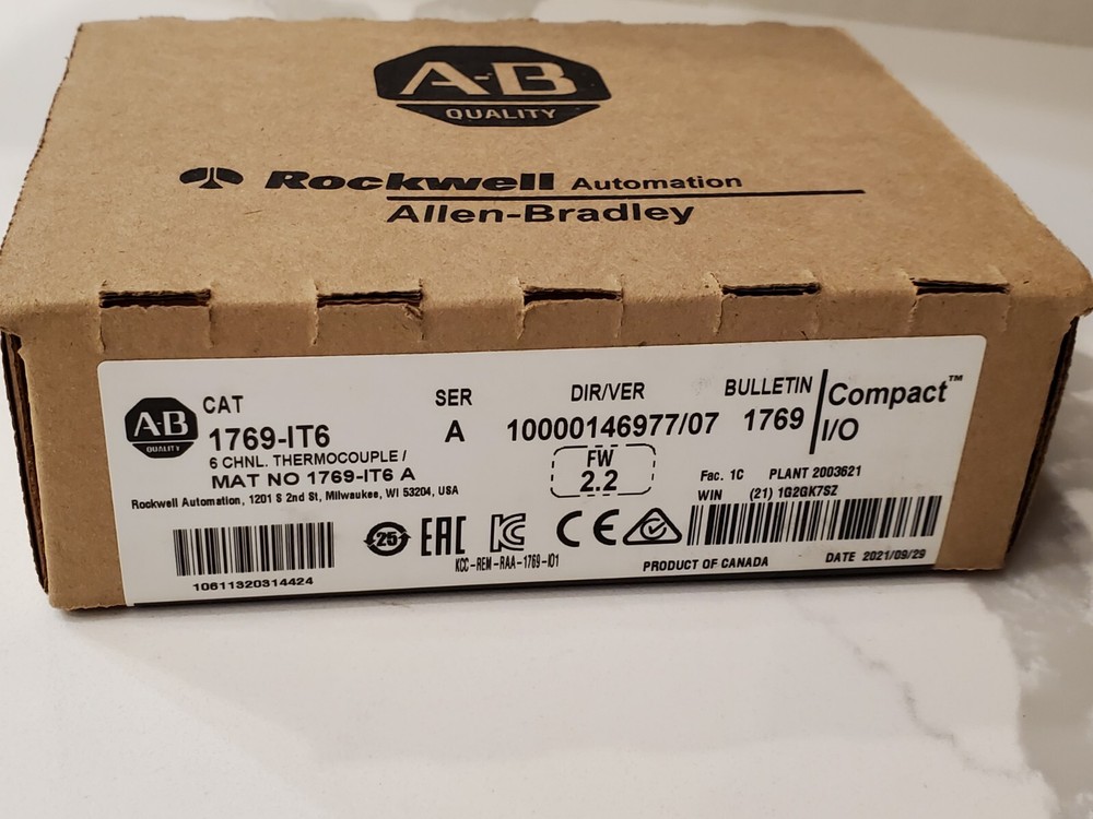 New In Box Allen-Bradley 1769-IT6 Thermocouple Mv Input Module 1769IT6 Fast Ship